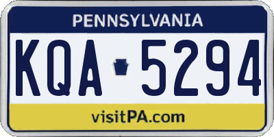 PA license plate KQA5294