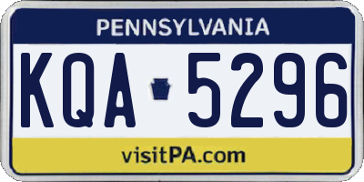 PA license plate KQA5296