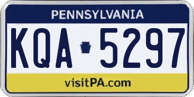 PA license plate KQA5297