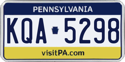 PA license plate KQA5298