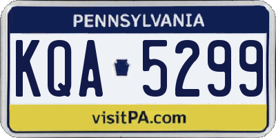 PA license plate KQA5299