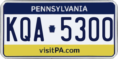 PA license plate KQA5300
