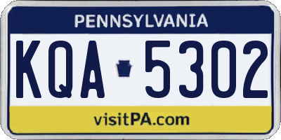 PA license plate KQA5302