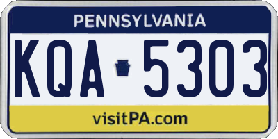 PA license plate KQA5303