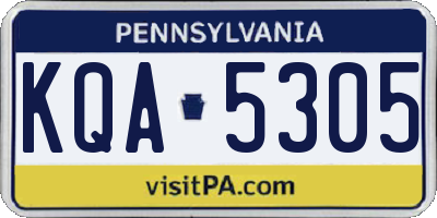 PA license plate KQA5305
