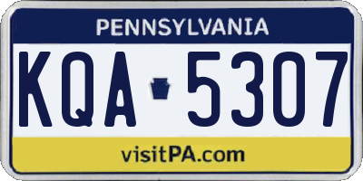 PA license plate KQA5307