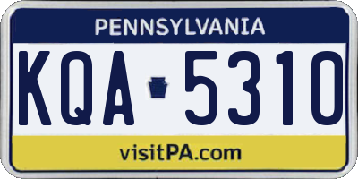 PA license plate KQA5310