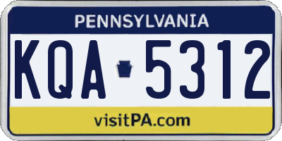 PA license plate KQA5312