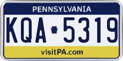 PA license plate KQA5319