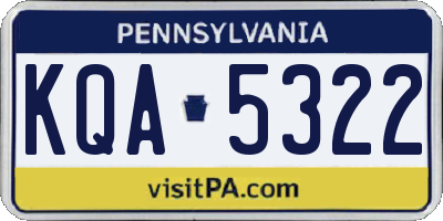 PA license plate KQA5322