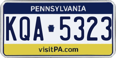 PA license plate KQA5323