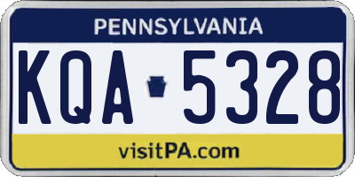 PA license plate KQA5328