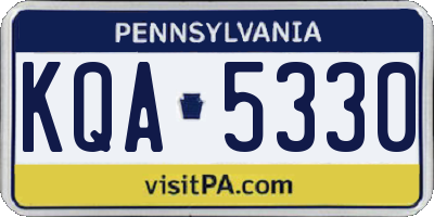 PA license plate KQA5330