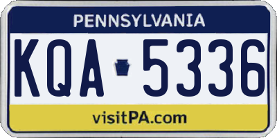 PA license plate KQA5336