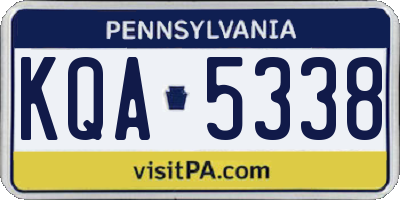 PA license plate KQA5338