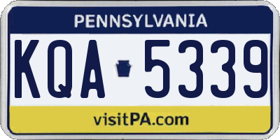 PA license plate KQA5339