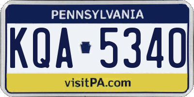 PA license plate KQA5340