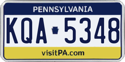 PA license plate KQA5348
