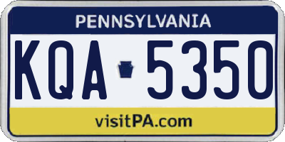 PA license plate KQA5350