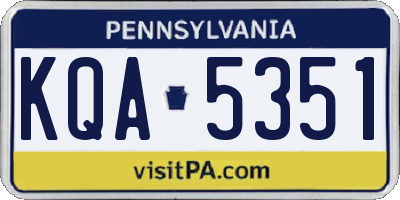 PA license plate KQA5351