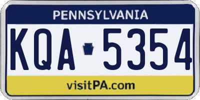 PA license plate KQA5354