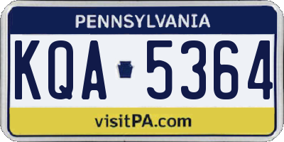 PA license plate KQA5364
