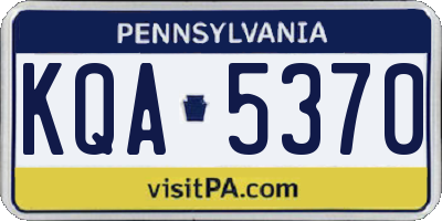 PA license plate KQA5370