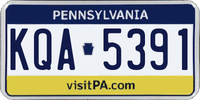 PA license plate KQA5391