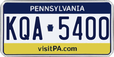 PA license plate KQA5400