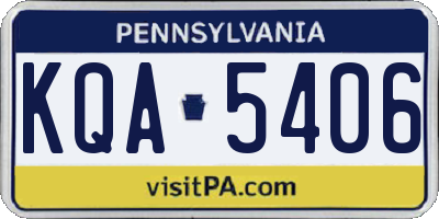 PA license plate KQA5406