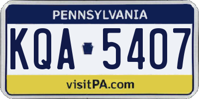 PA license plate KQA5407