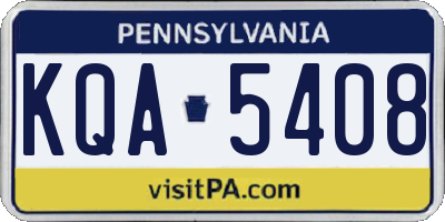 PA license plate KQA5408