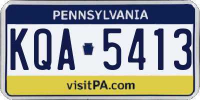 PA license plate KQA5413
