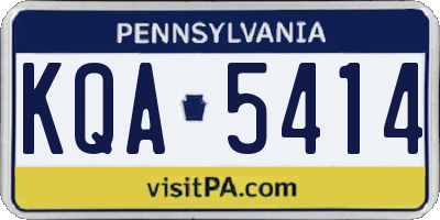 PA license plate KQA5414