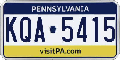 PA license plate KQA5415