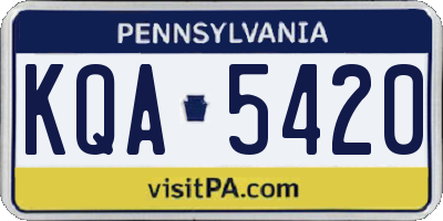 PA license plate KQA5420