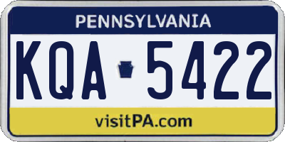 PA license plate KQA5422