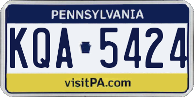 PA license plate KQA5424