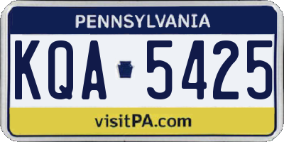 PA license plate KQA5425