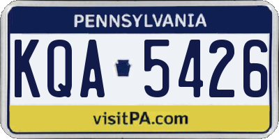 PA license plate KQA5426