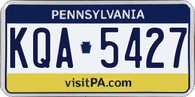 PA license plate KQA5427