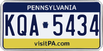 PA license plate KQA5434