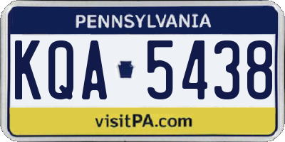 PA license plate KQA5438