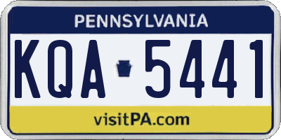 PA license plate KQA5441
