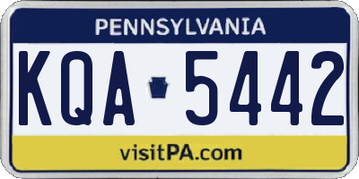 PA license plate KQA5442