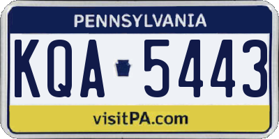 PA license plate KQA5443