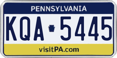 PA license plate KQA5445