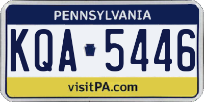 PA license plate KQA5446