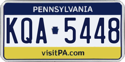PA license plate KQA5448