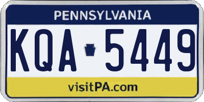 PA license plate KQA5449